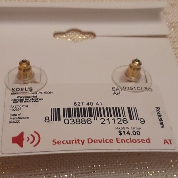 LC LAUREN CONRAD Mod/Contemporary Star Rose Gold Crystal Ear Jacket Earrings~NEW - Picture 3 of 3